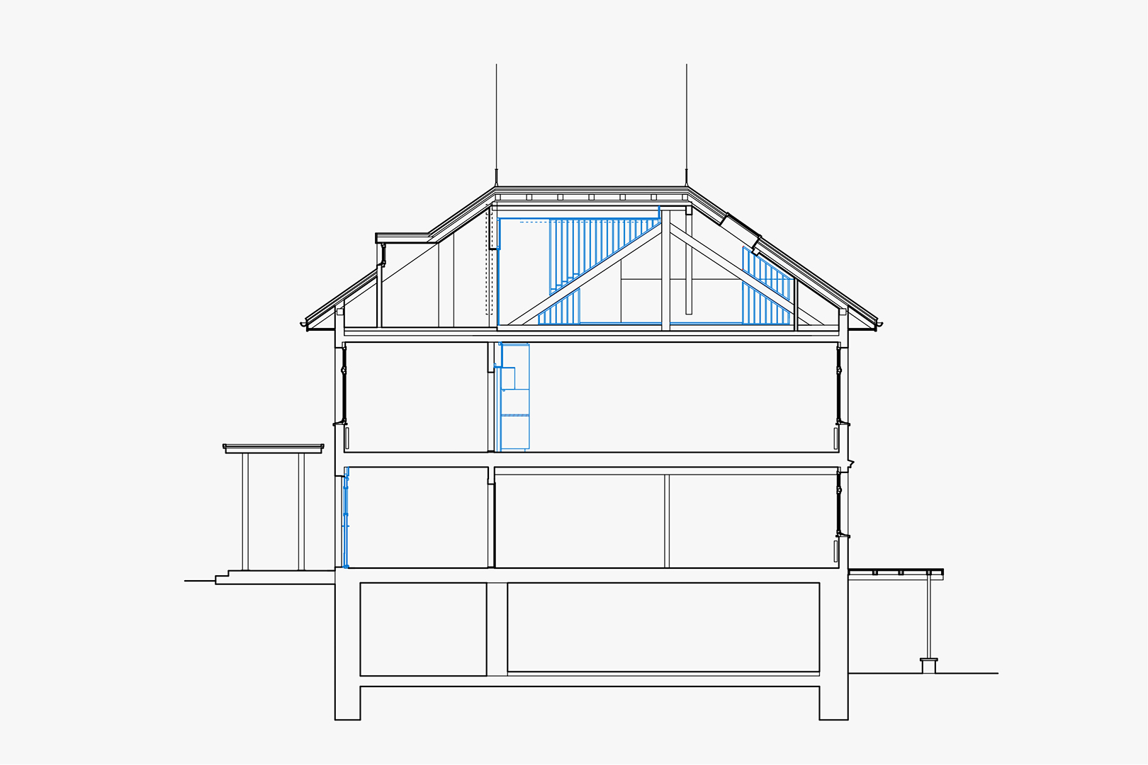 Längsschnitt Kindergarten Kärzernstrasse St. Gallen