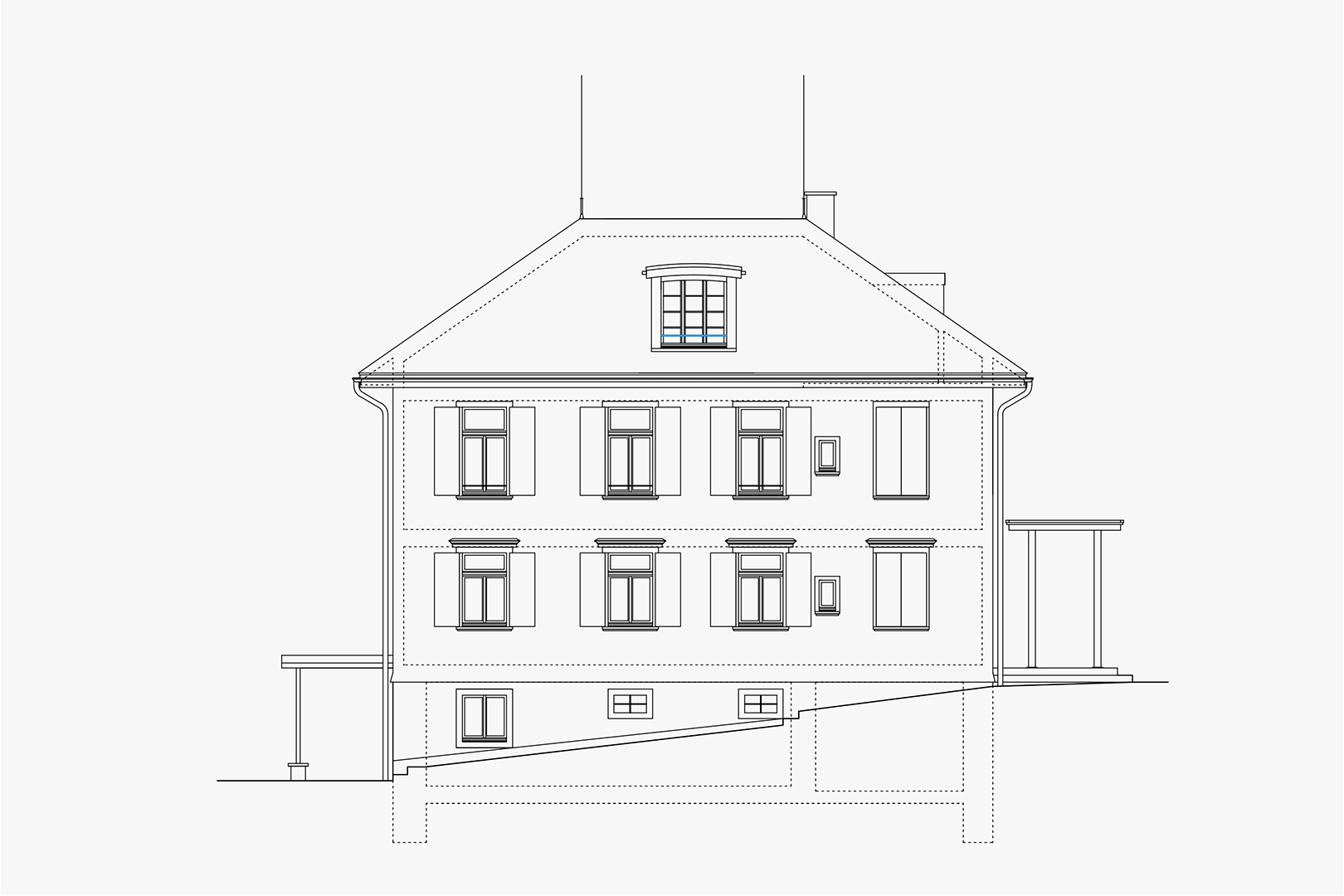 Ostfassade Kindergarten Kärzernstrasse St. Gallen