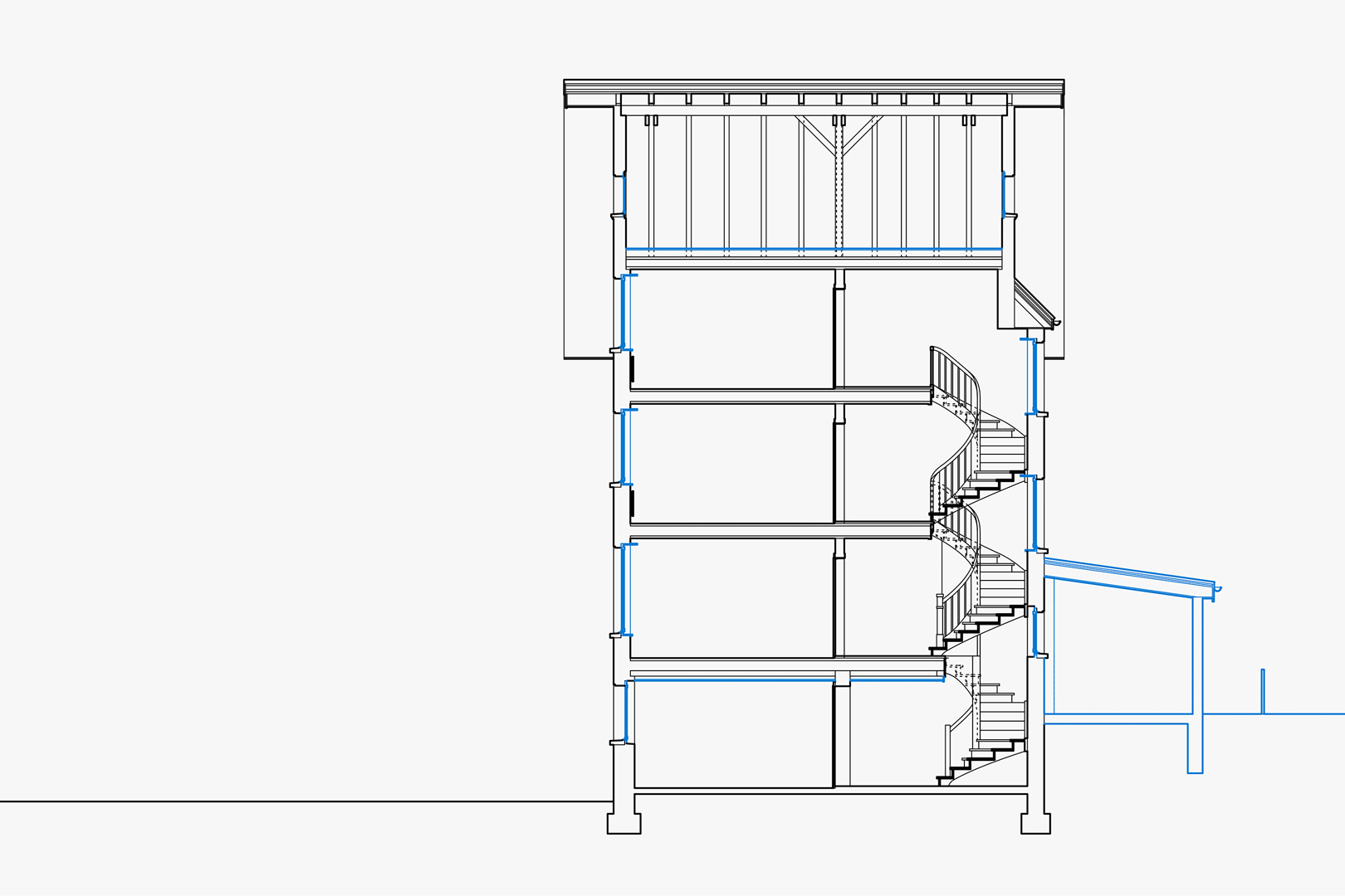Querschnitt Wohnhaus Fliederstrasse St. Gallen