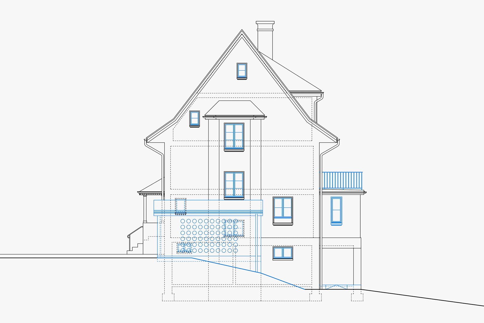 Nordostfassade Wohnhaus Fliederstrasse St. Gallen