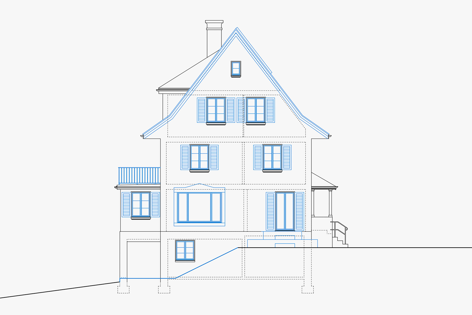 Südwestfassade Wohnhaus Fliederstrasse St. Gallen