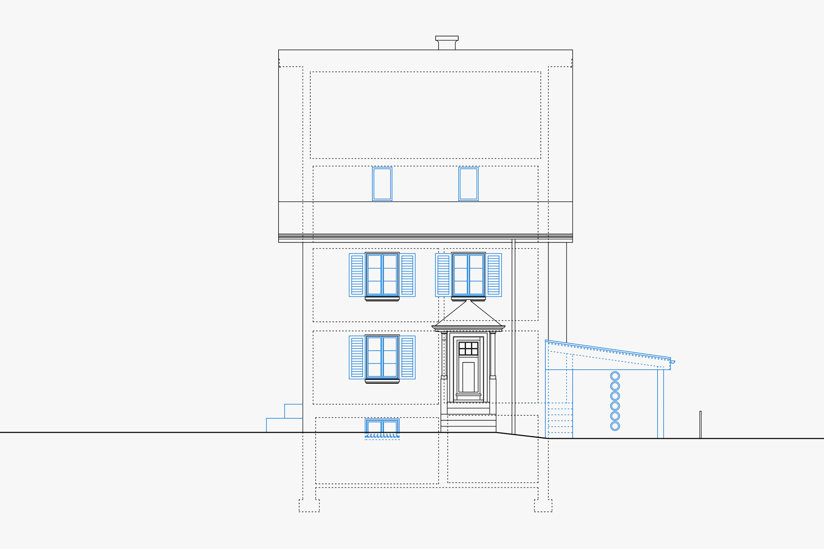Südostfassade Wohnhaus Fliederstrasse St. Gallen