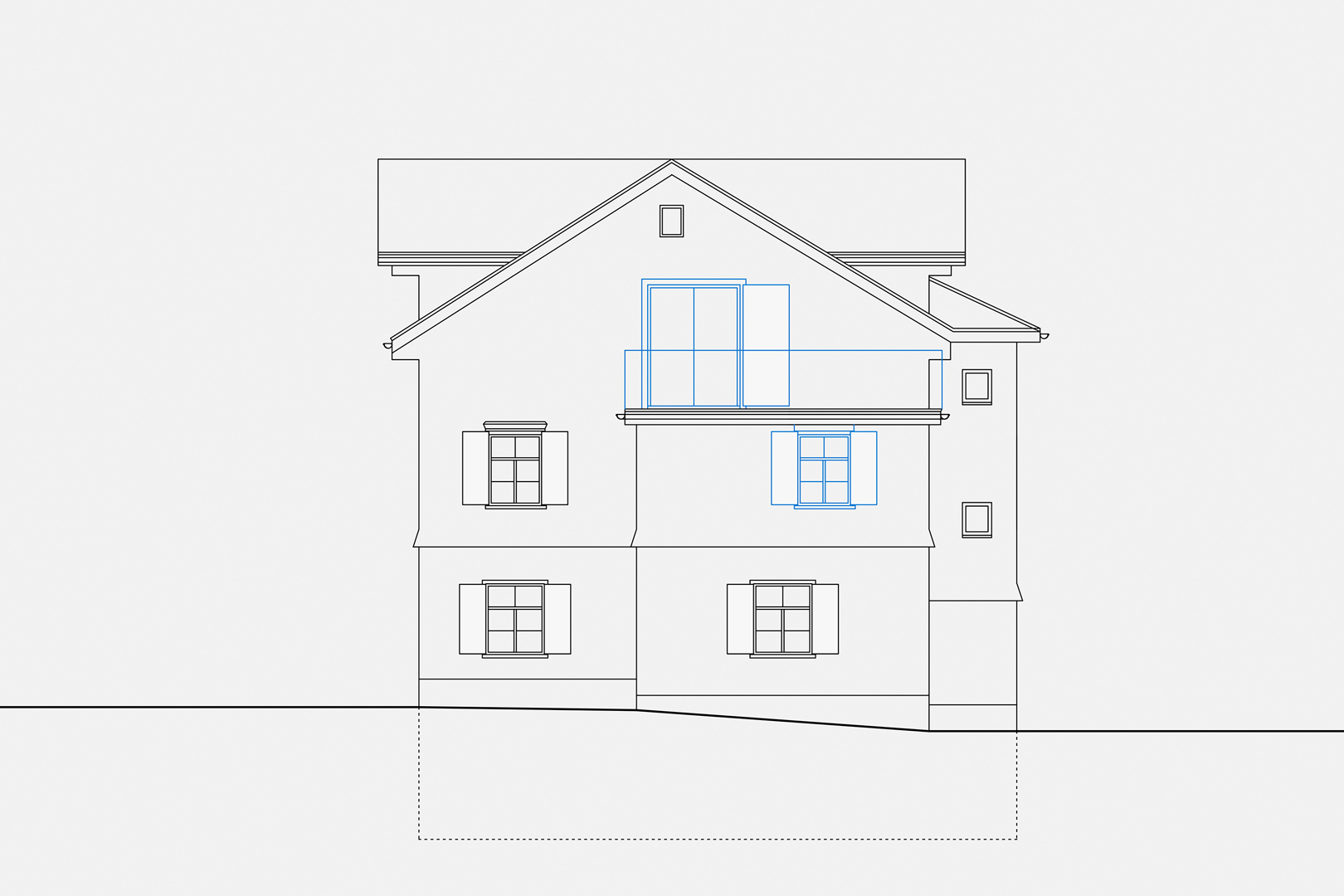 Seitenfassade Wohnhaus Leuchen Walzenhausen
